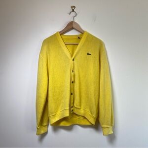 Vintage Lacoste Yellow Acrylic Cardigan